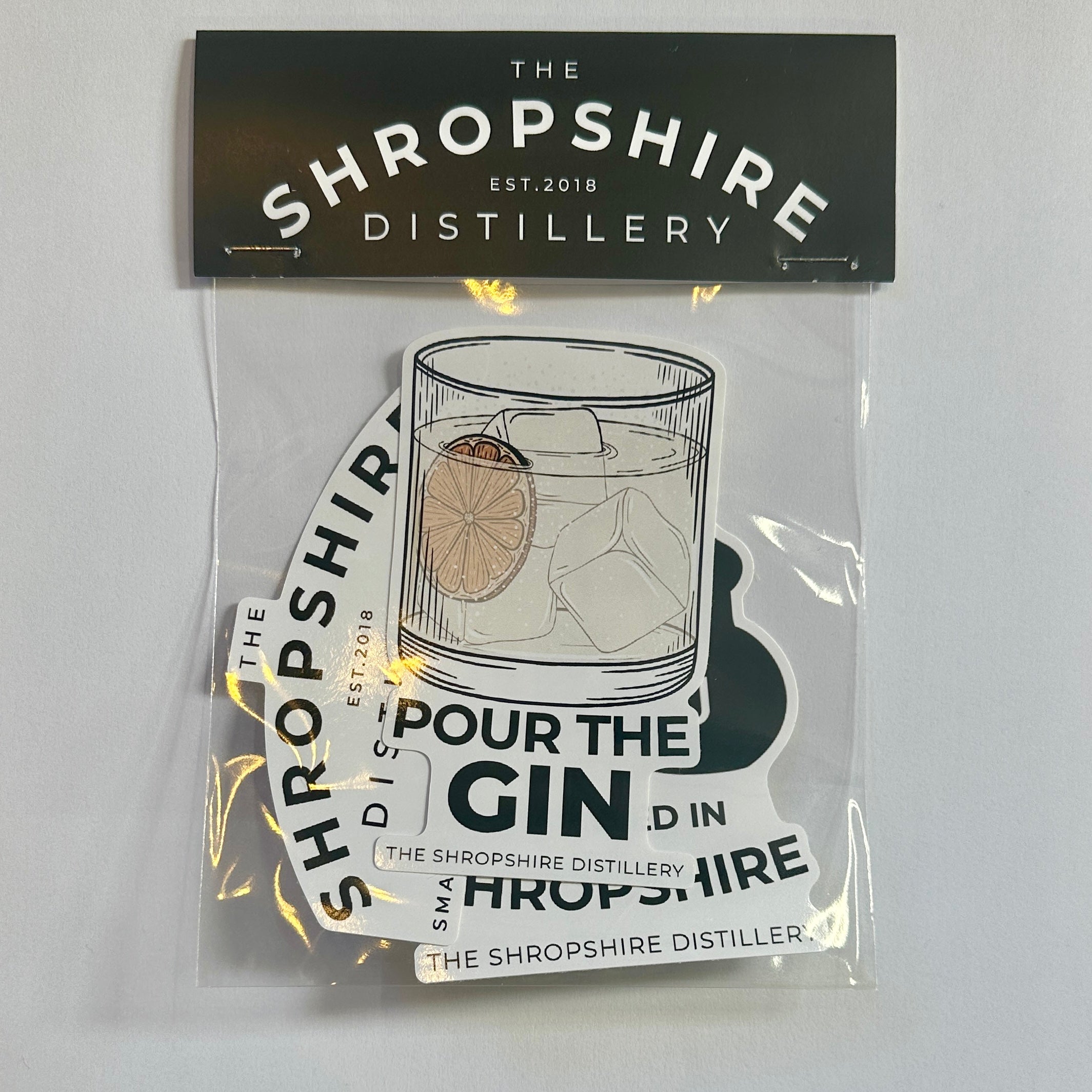 The Shropshire Distillery Sticker Pack — Set of 3 Craft Gin Designs