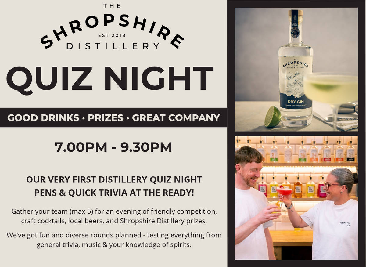 The Great Shropshire Distillery Quiz Night - Friday 11th December 2026